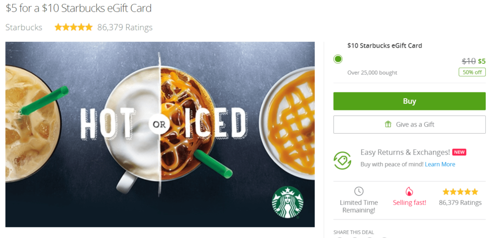 Groupon: $10 Starbucks For $5，加如何绕开 "Invitation Only"