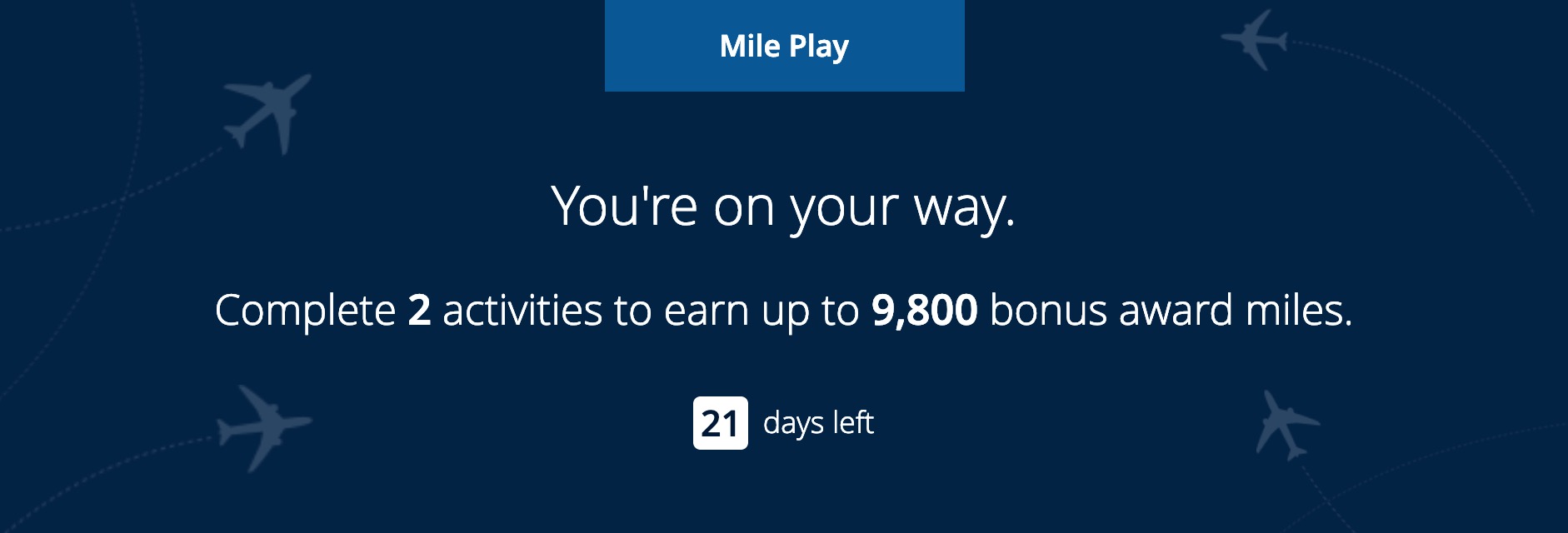 美联航 Mile Play：完成特定任务送里程