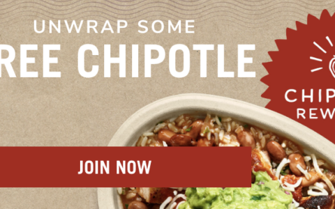 Chipotle 正式推出自己的 Reward Program，为庆祝正免费送钱