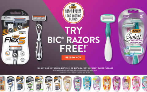 免费 BIC Soleil 八个装刮毛刀