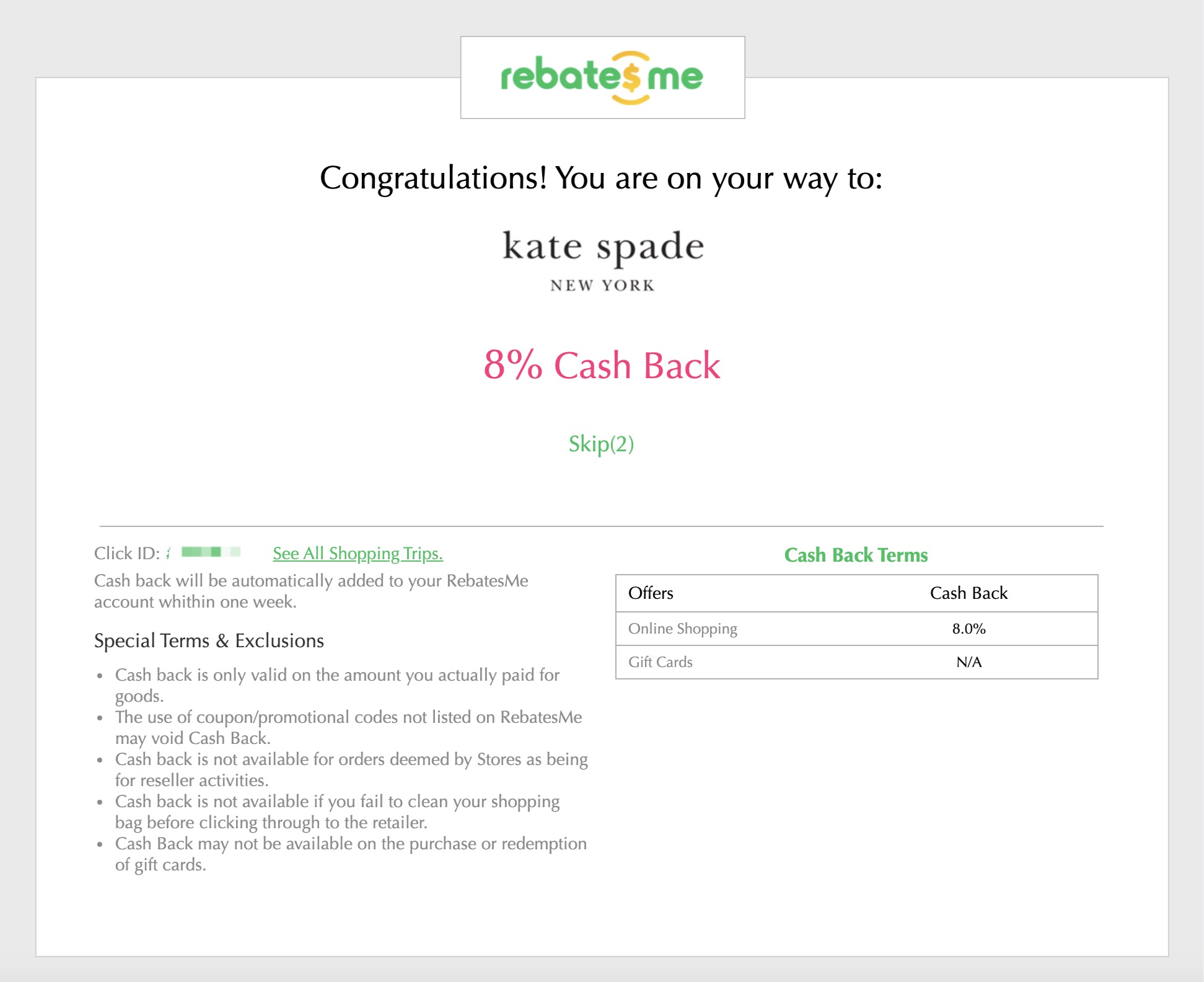 RebatesMe 返现网介绍【注册奖励 ，点击商家就能赚返现，11/12：奖励提高】
