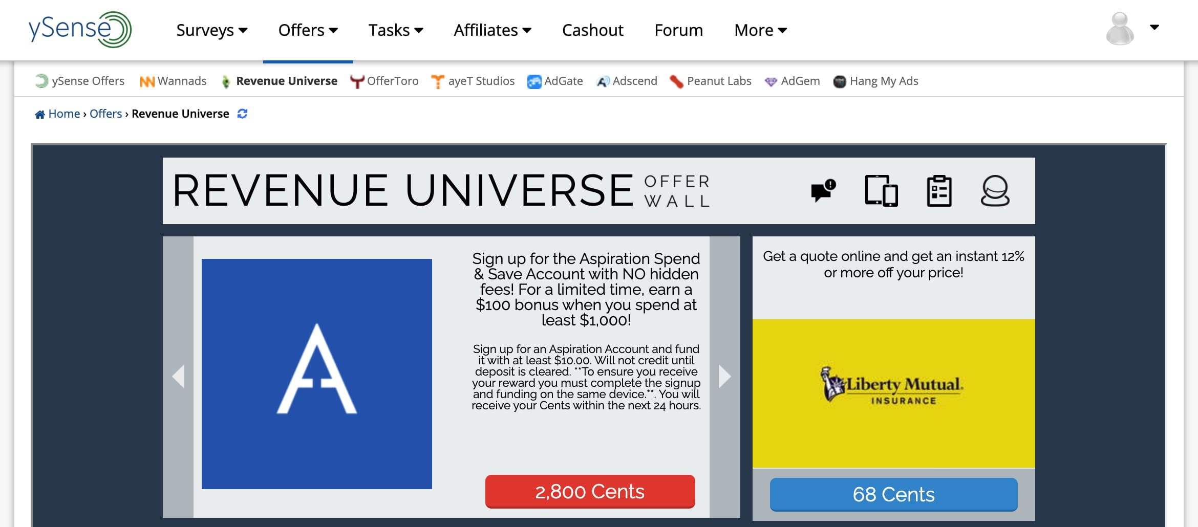 ySense 介绍和使用攻略，轻松赚美金薅羊毛【与 Swagbucks 同属一家公司】