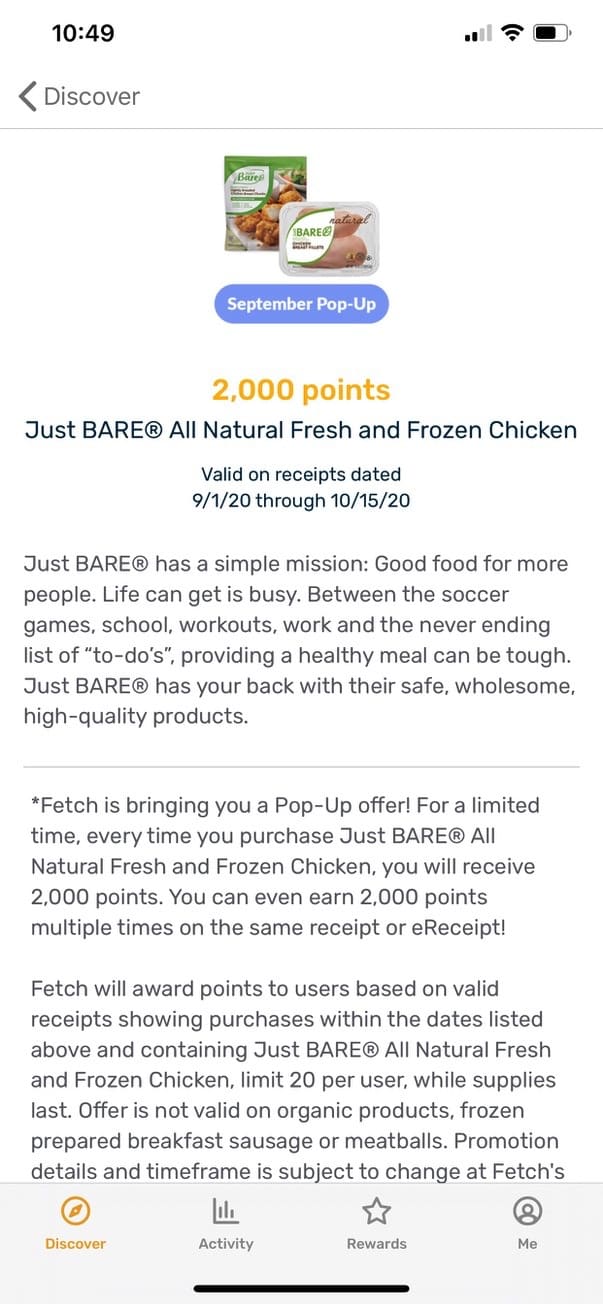 买 JustBare 的鸡肉可倒赚：iBotta、Fetch、Swagbucks 均提供返现，可叠加