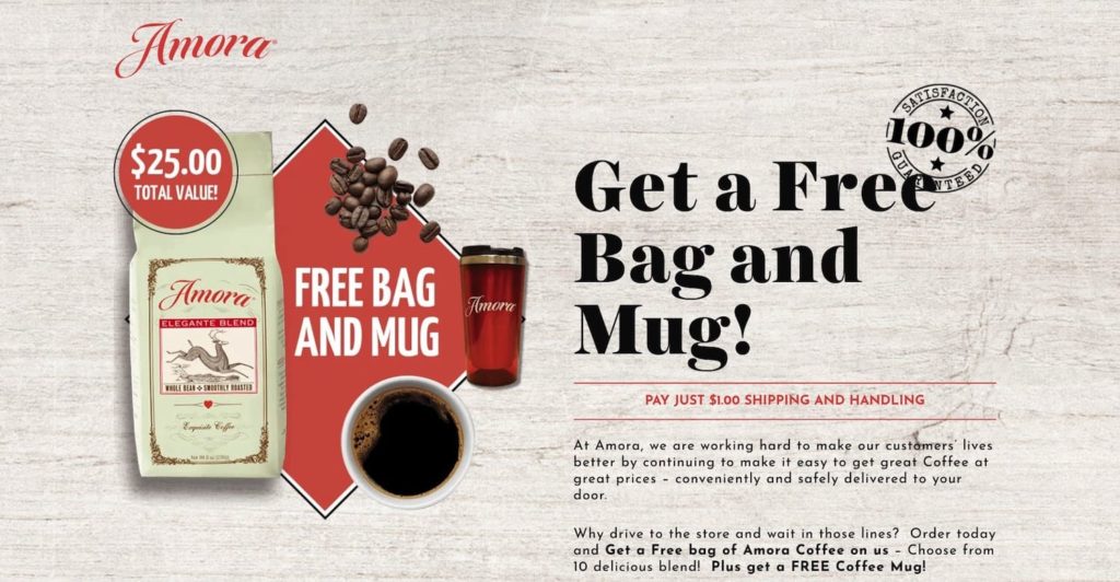 Amora 咖啡活动：只花 $1 获得 2 袋咖啡豆，或 1 袋咖啡豆 + 咖啡杯
