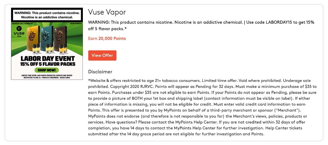 Swagbucks/MyPoints + Vuse 超级倒赚【09/17 更新：又可以撸了，速上，这次几乎每个人都有】