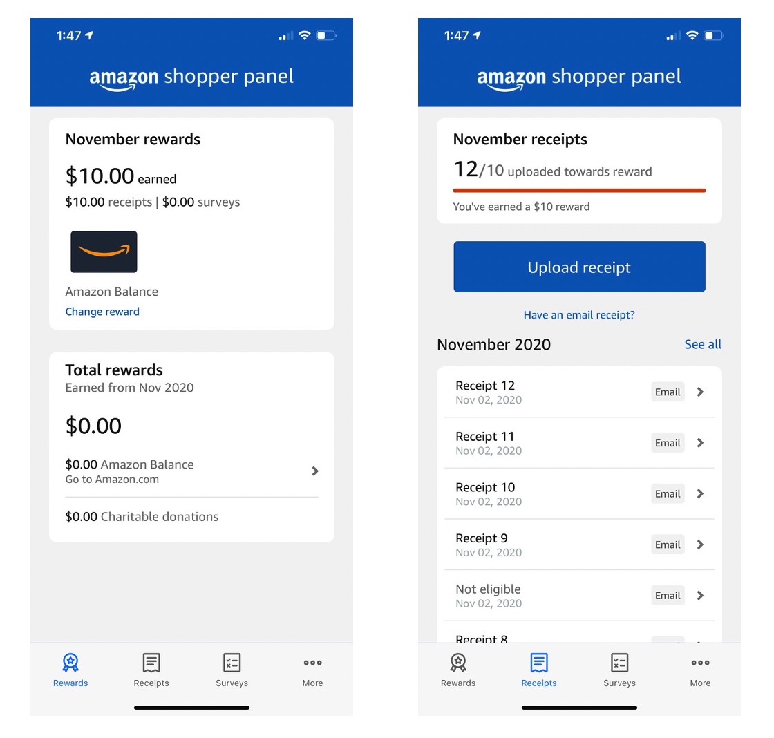 Amazon Shopper Panel 简介：扫描 10 张小票可获得 $10 Amazon 礼卡【支持电子收据】 - 北美羊毛快报