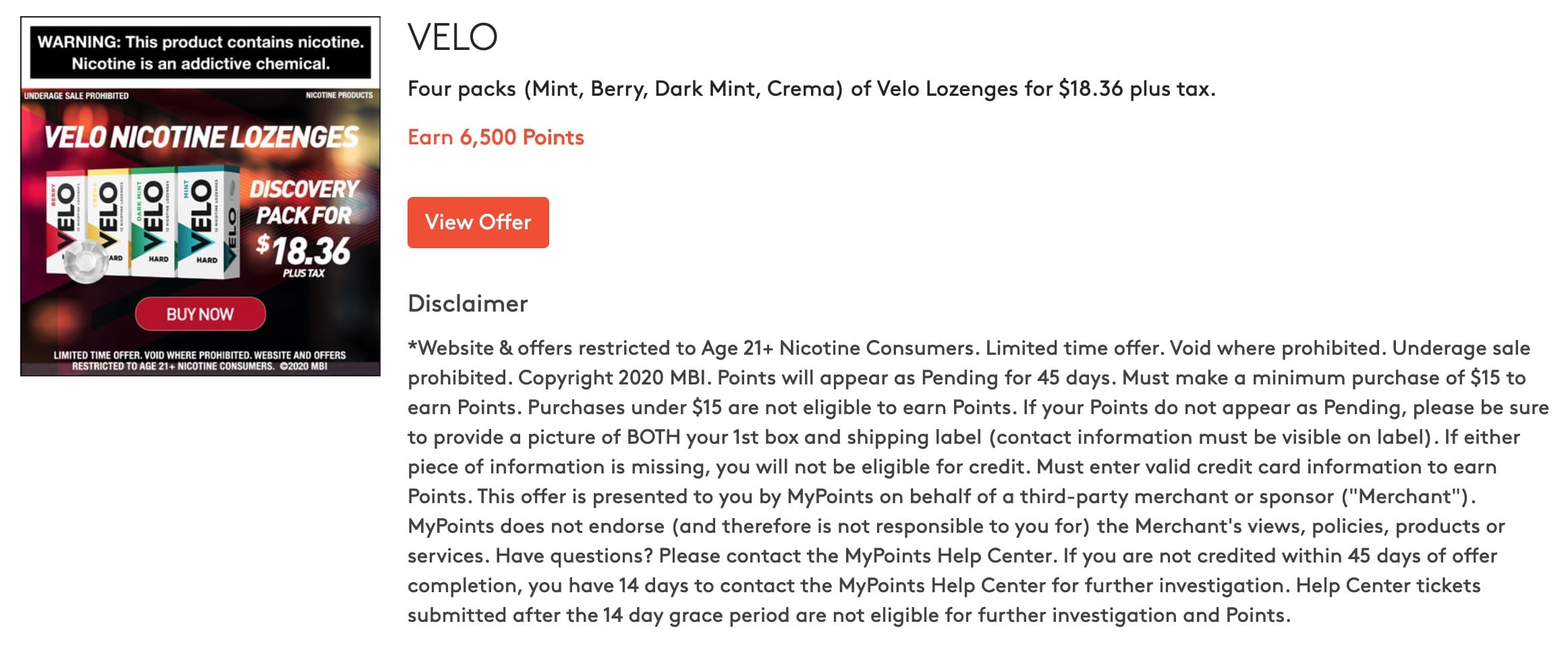 Swagbucks/MyPoints 最新倒赚:Velo 两单可倒赚最高 +【02/08 更新:部分用户又有了,可以再撸】