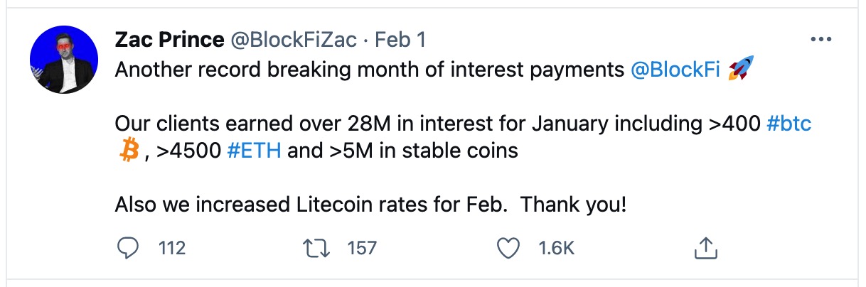 BlockFi：持有加密货币也可以赚利息，年利率高达 8.6% + 1.5% 比特币返现信用卡【注册奖励  BTC】