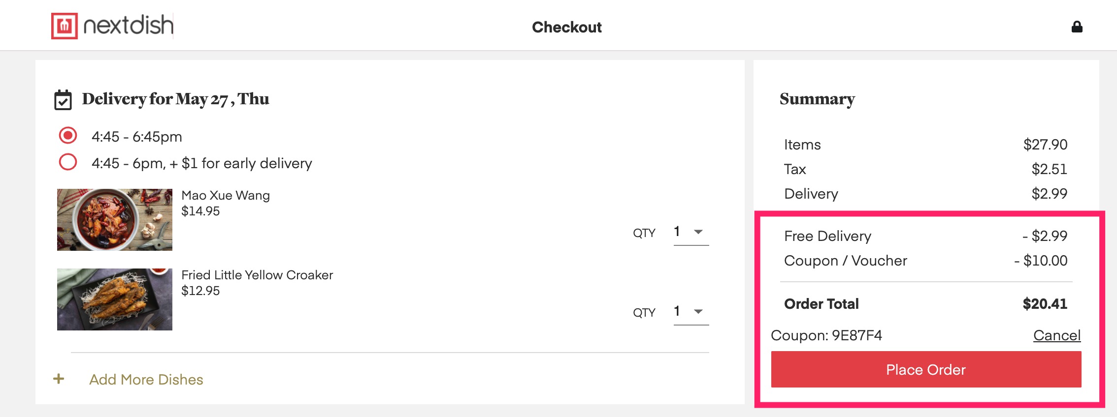 湾区美食配送服务 NextDish 介绍【注册即送 ,可立即使用,更新麻辣烫收货图】