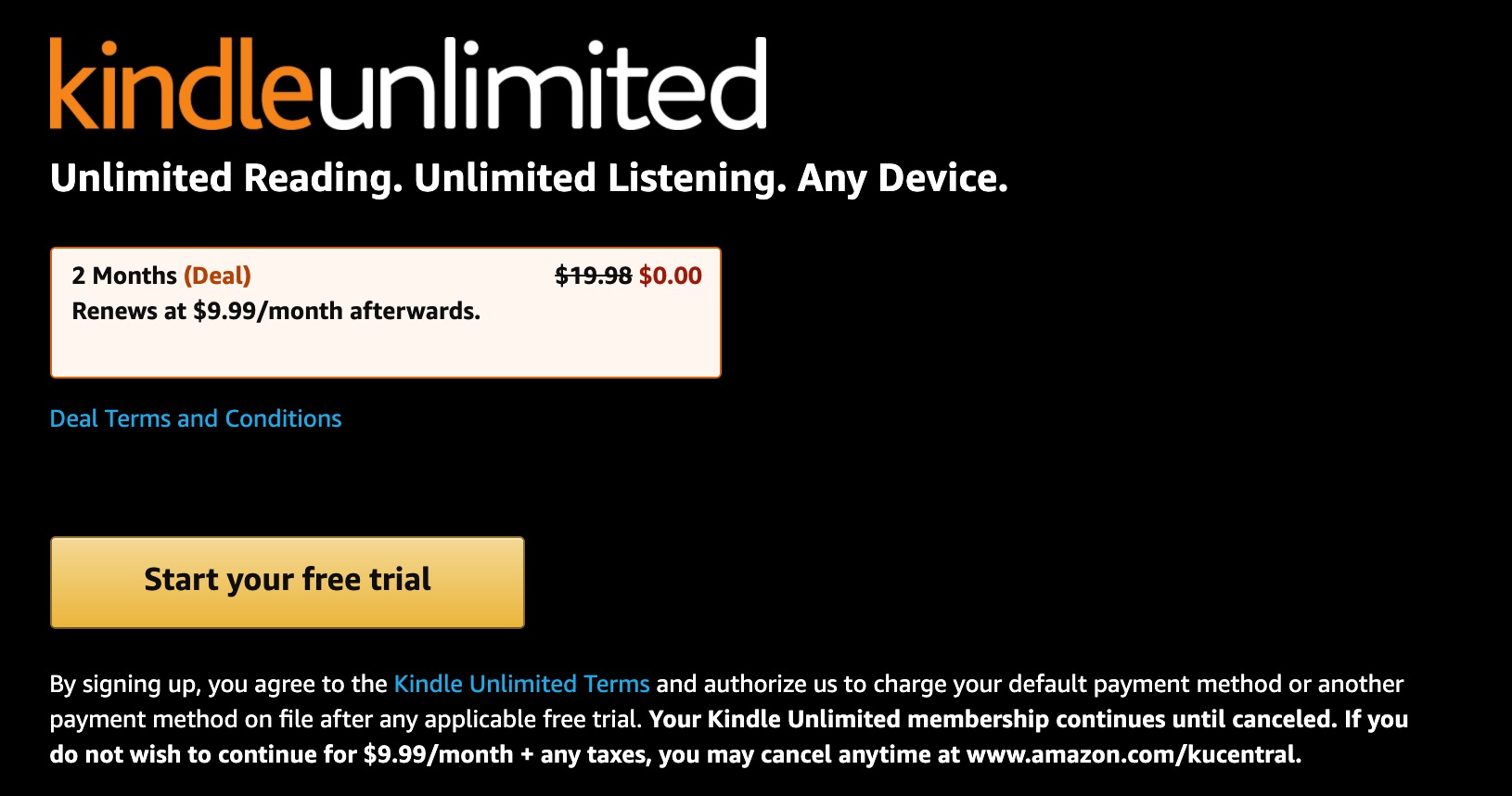 Amazon Kindle Unlimited 免费两个月 无限阅读kindle 电子书 可随时取消 北美羊毛快报