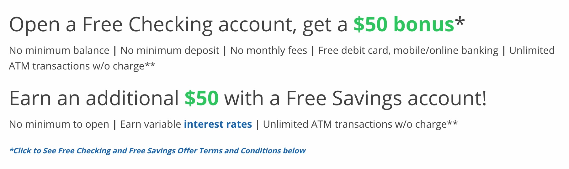 Hills Bank 开通 Checking 和 Saving 可获得 0 奖励,无 DD 和消费要求【仅限 IA 州】