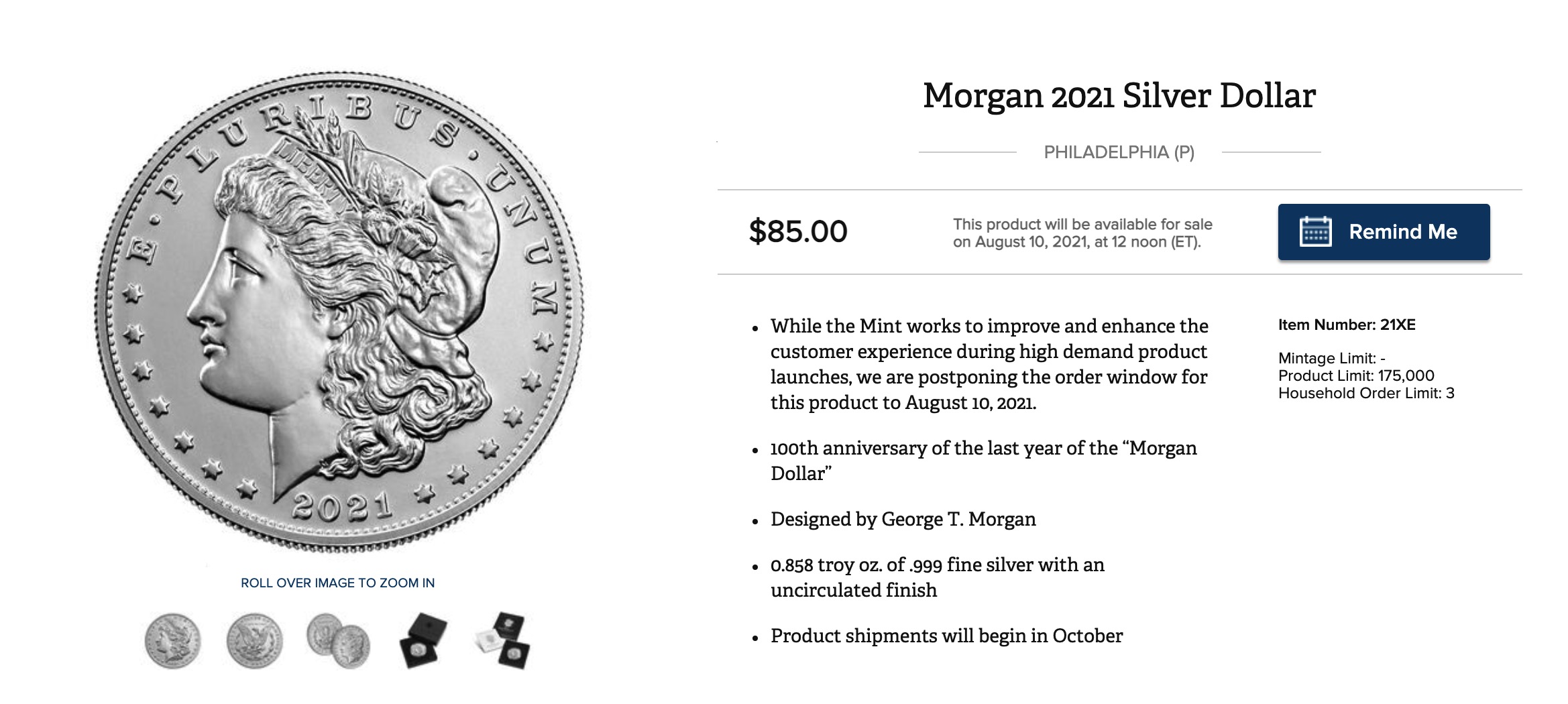 美国铸币局 US Mint 购买纪念币可倒赚【11/12 更新：新活动倒赚 .05，11/14 中午开始】