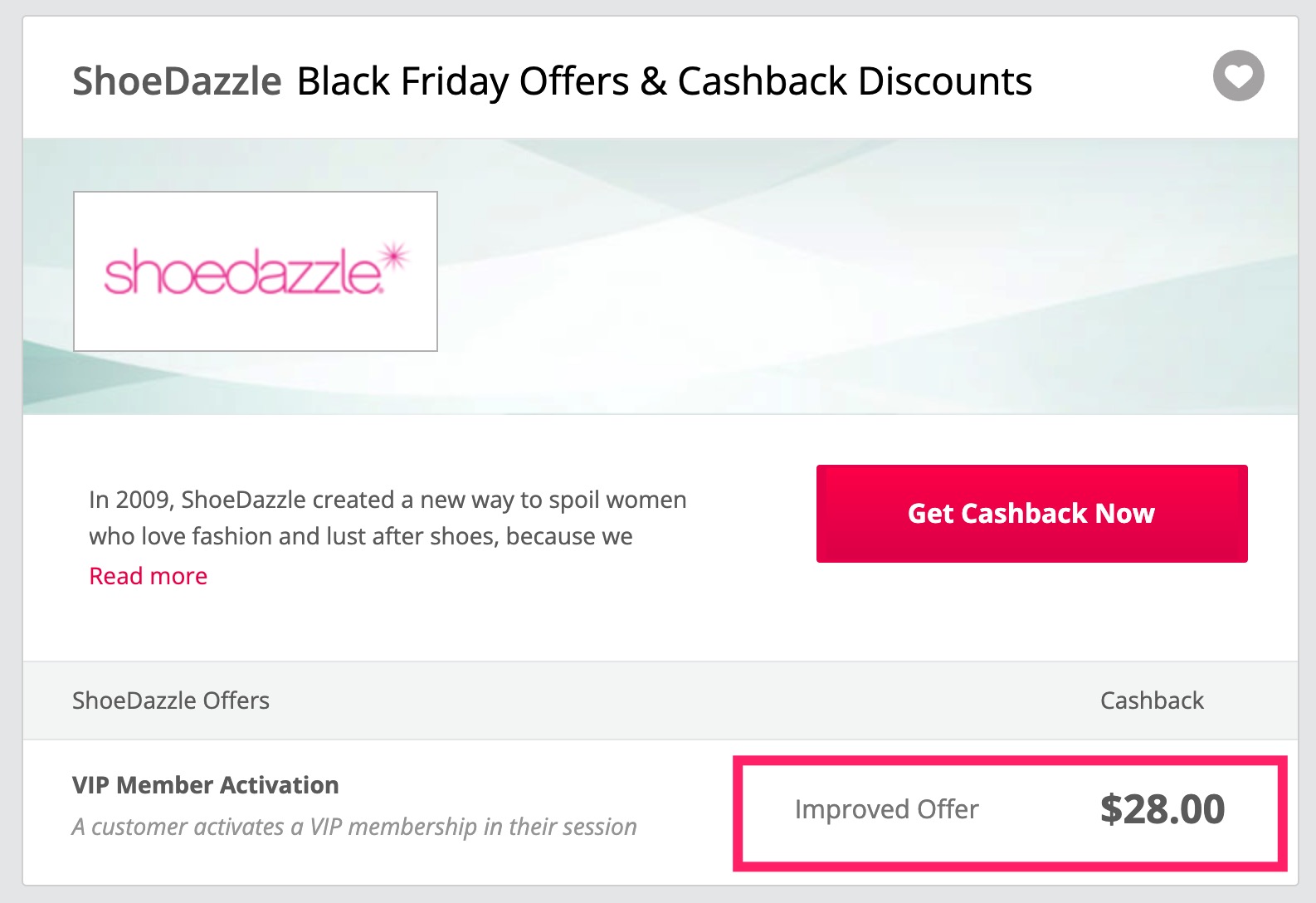 TopCashback 上 ShoeDazzle 购买任意商品返现 ，可倒赚 