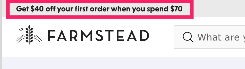 超大羊毛:生鲜配送服务 Farmstead:首单满 减 /满 减 ,第二单减 ,免费有机牛奶,每个月减 【08/09 更新】