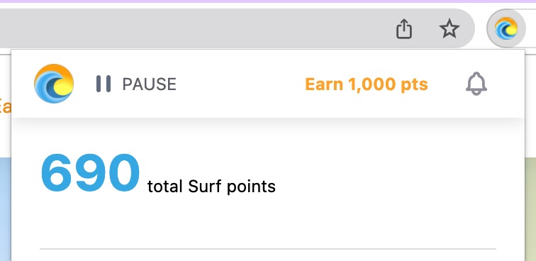 Surf:上网自动攒积分的羊毛工具【注册奖励 ,03/31 更新:新增新用户加分项,新增 Offer 功能】