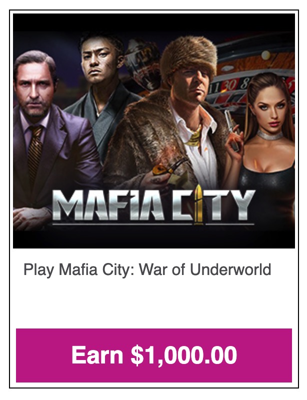 Inboxdollars 上玩mafia City 赚 1000 奖励 已改回 100 但依旧可以倒赚 北美羊毛快报