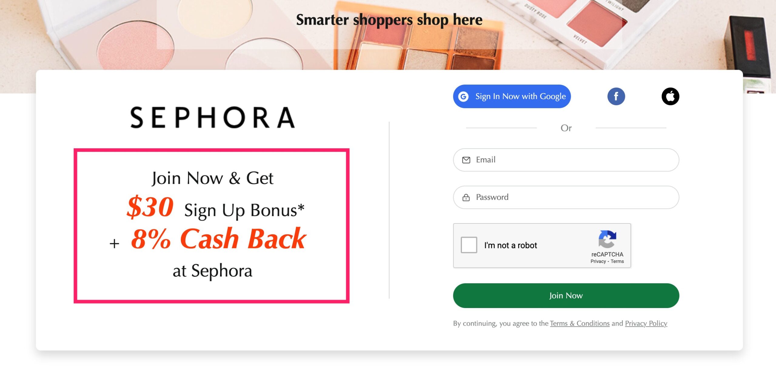 RebatesMe + Sephora 特别奖励活动【 注册奖励 + 下单奖励 + 8% 返现】