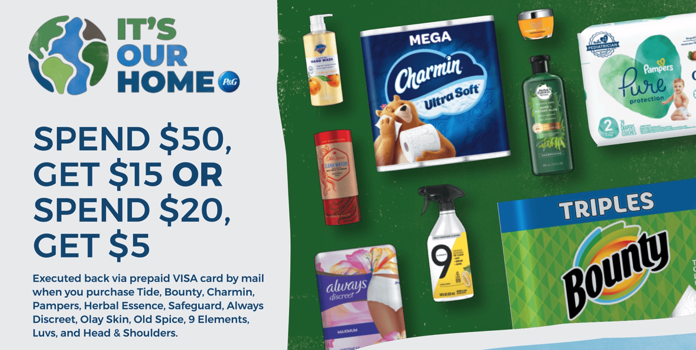 Amazon 购买 P&G 日用品满  返 20，额外返现  + 额外 15% off【1/21更新：新活动链接】