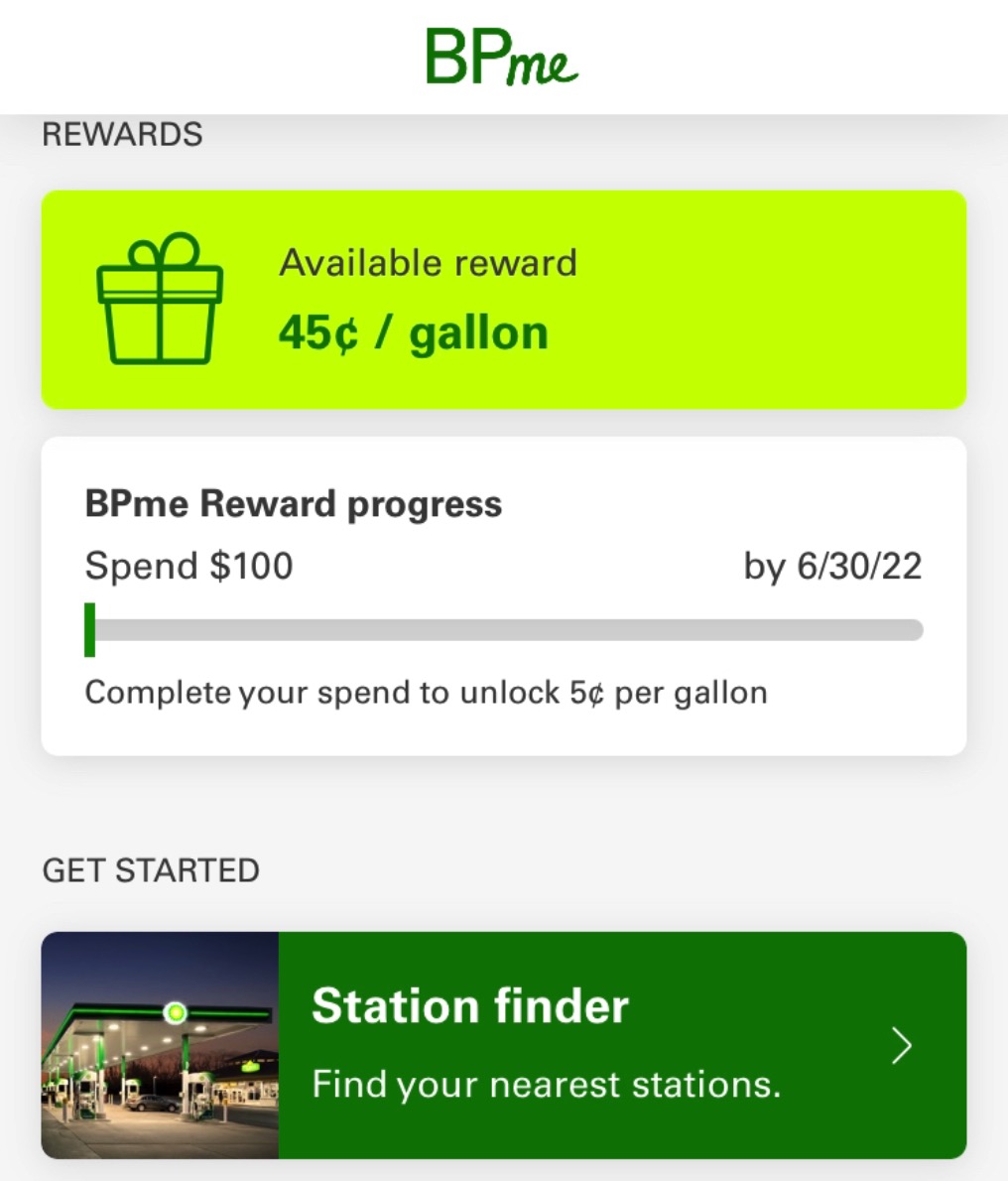BPme app 新用户可获得 ¢45/加仑 的加油优惠