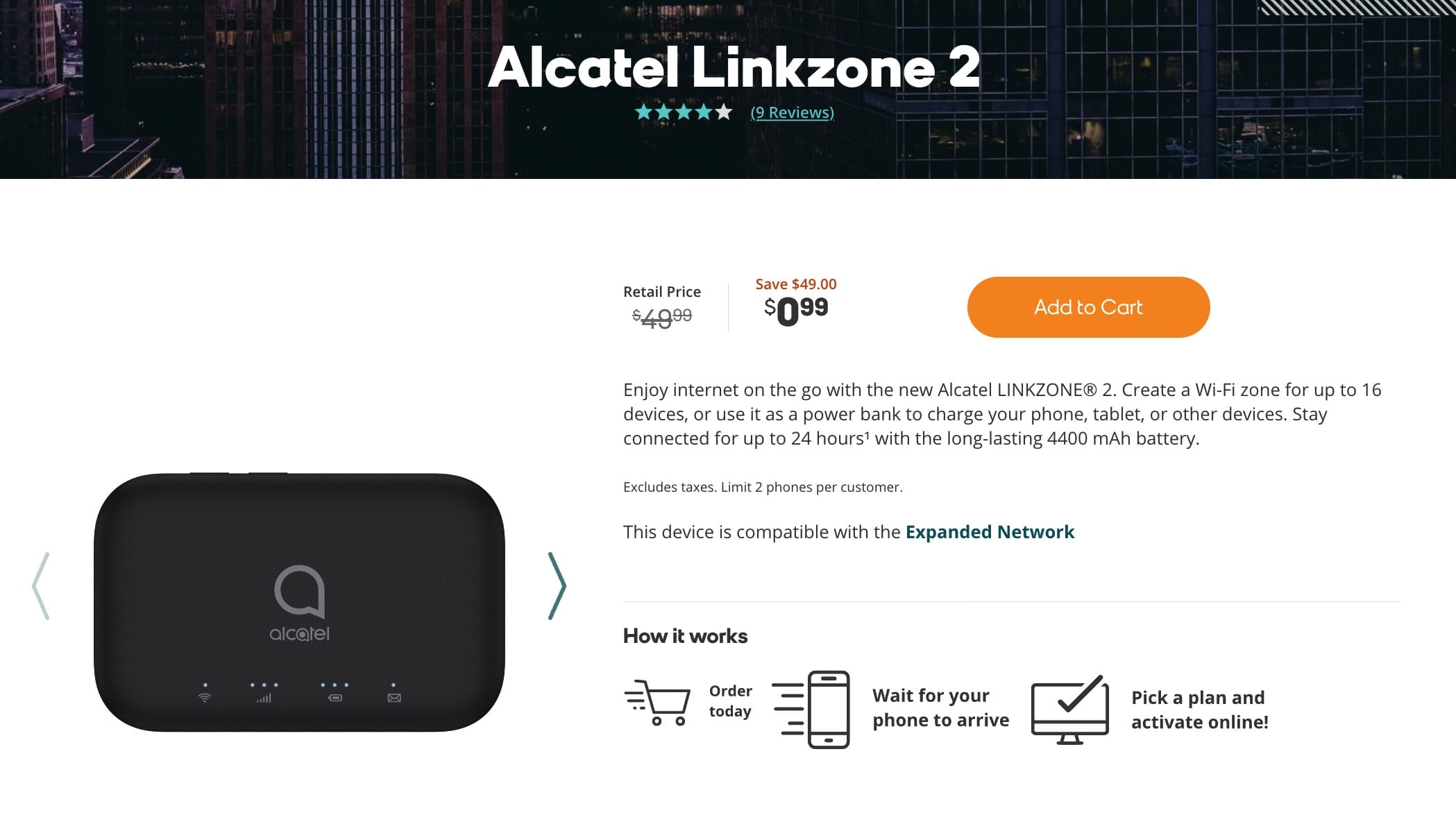 Boost Mobile 无线 Wifi 热点仅需 <img decoding=