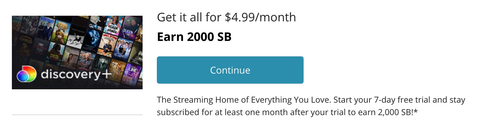 Swagbucks/MyPoints 上订阅 Discovery+ 可倒赚【07/28 更新:返现提高到 ,可倒赚 ,最后三天】