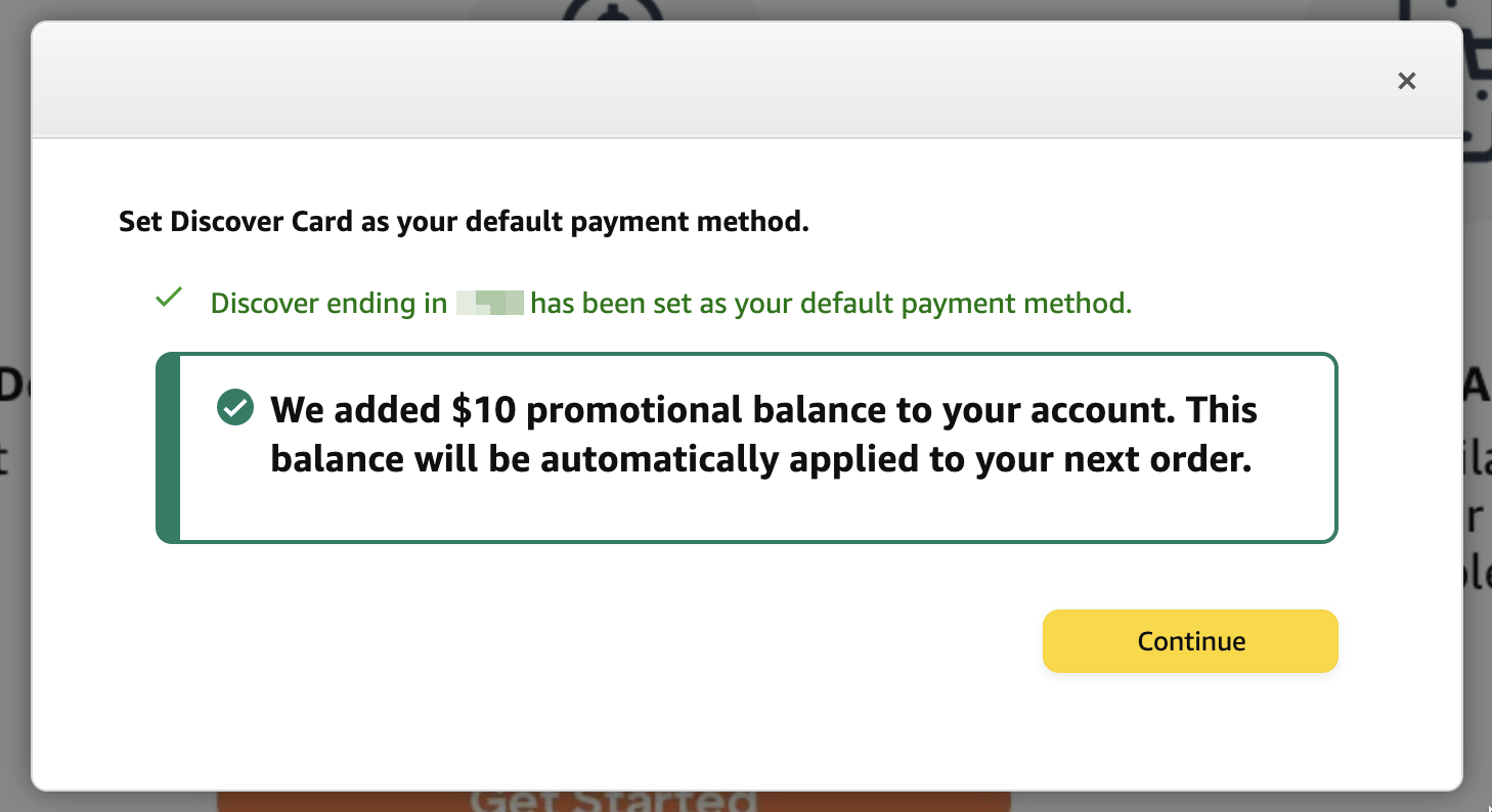 Amazon 设置 Discover 为默认支付方式得  Credit【11/8 更新：又有了，12/31 过期】