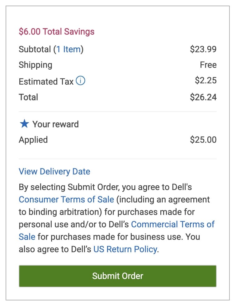 快,免费 Dell Reward Dollars,可在 Dell 直接消费