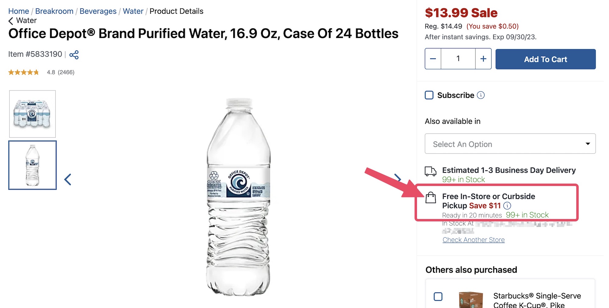 Office Depot 超低价：24 瓶瓶装矿泉水仅需 