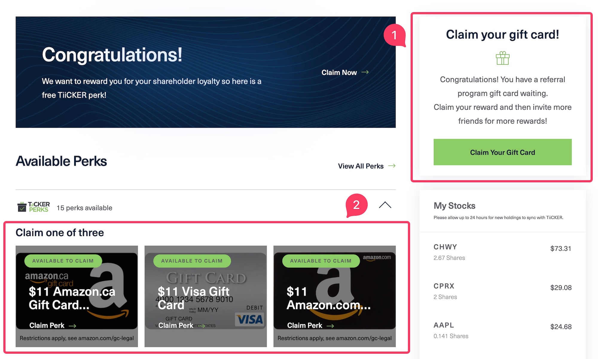 【已过期】超轻松羊毛：注册 TiiCKER 并链接 Brokerage Account 可拿  Amazon GC 或 VGC