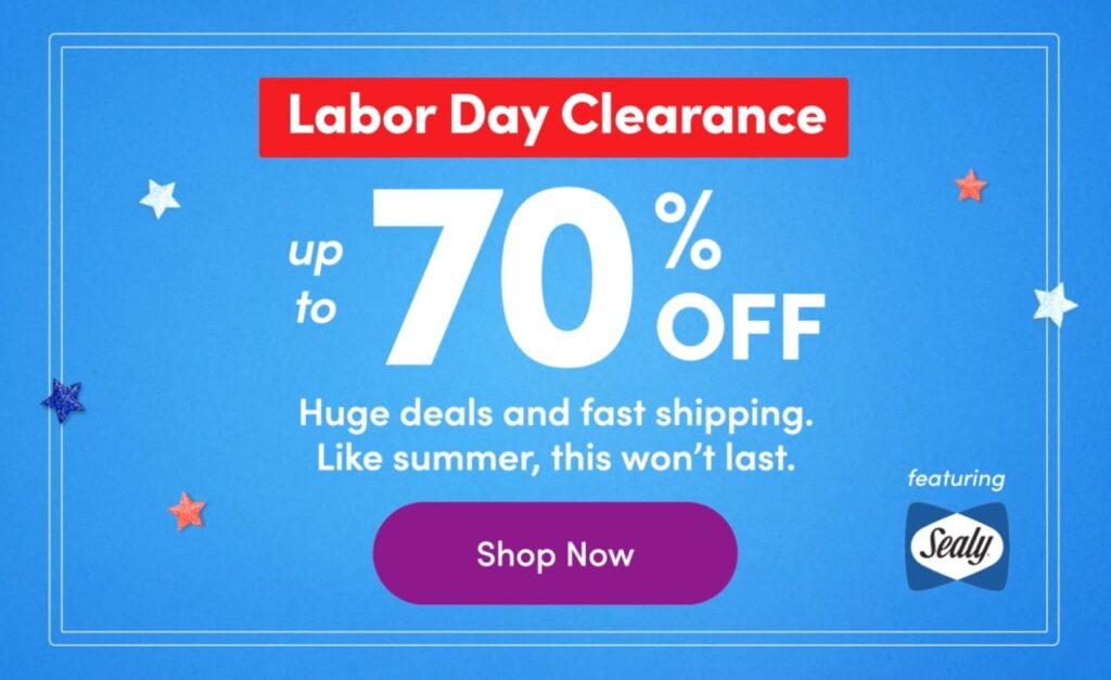 Wayfair 家居劳动节大促，最低 3 折拿下【小技巧再叠加 10% off！】