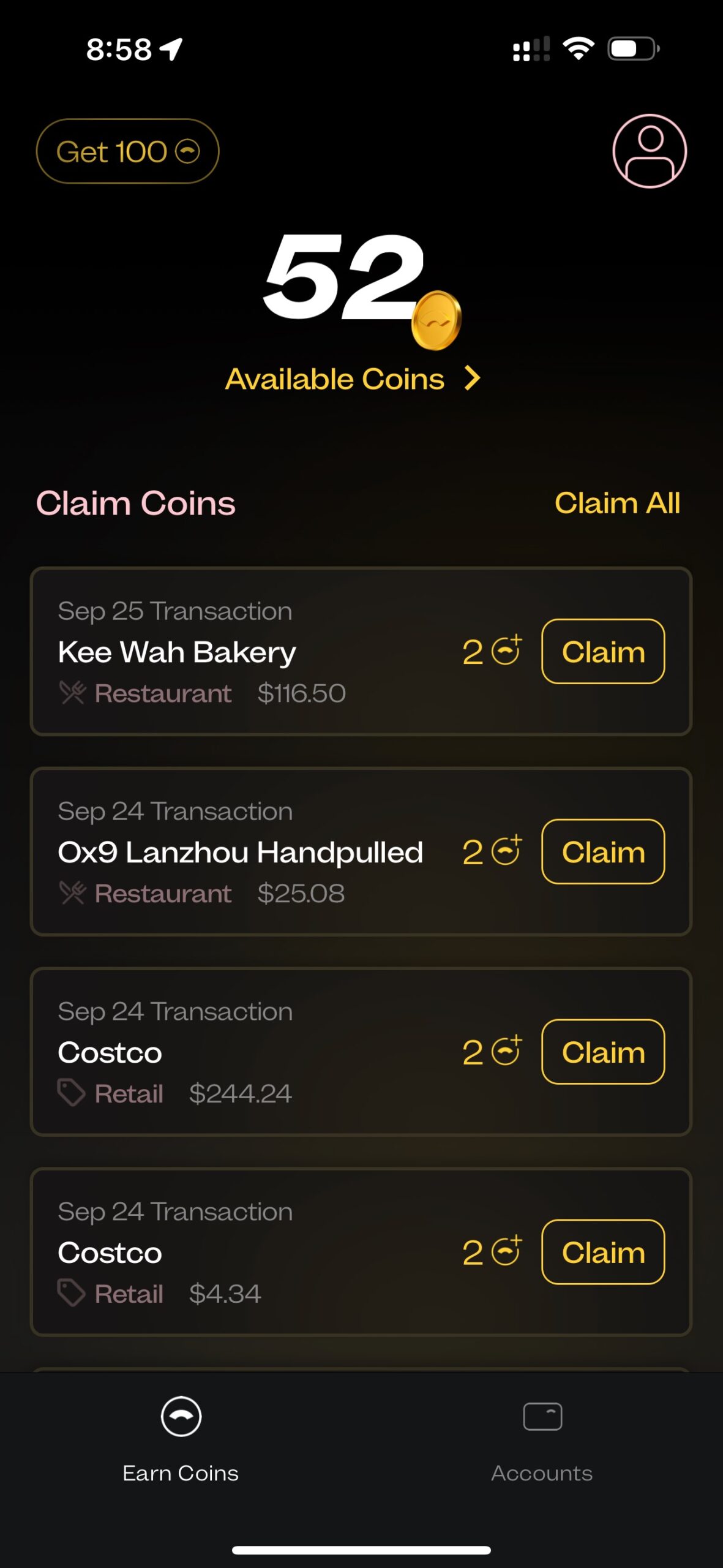 Bridge App 介绍：所有消费自动返积分【注册奖励 100 积分】