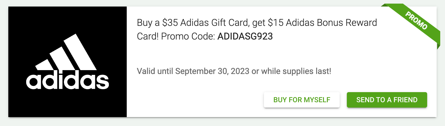 Adidas 优惠羊毛汇总【9/12 更新:官网大促 + 礼卡买 送 】