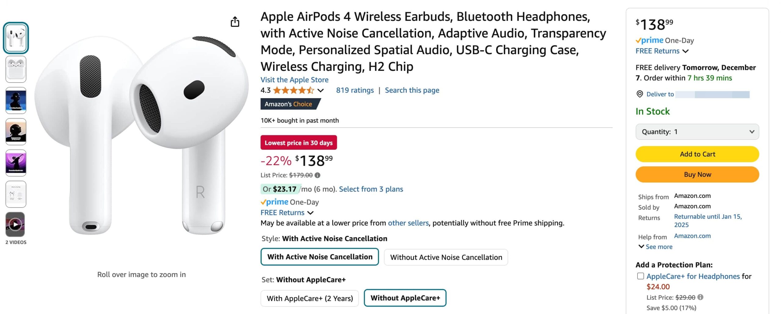 购买 AirPods Pro 最划算的方式【12/6 更新:AirPods 4 在 Amazon 史低,仅需 8.99】