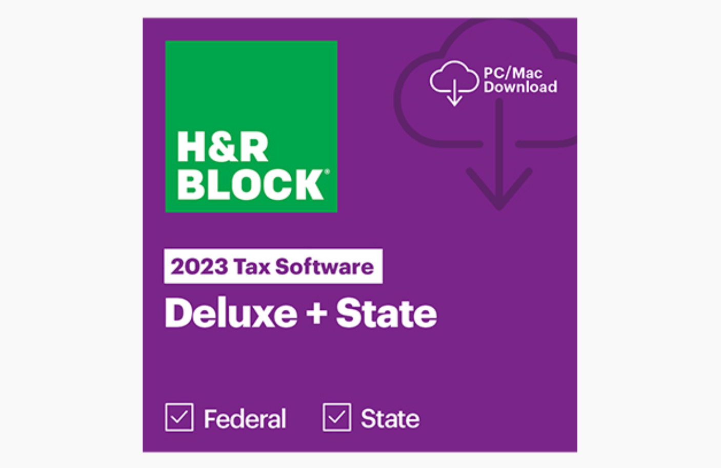 H&R Block 报税软件优惠：Deluxe Federal + State 2023 仅需$29.99 