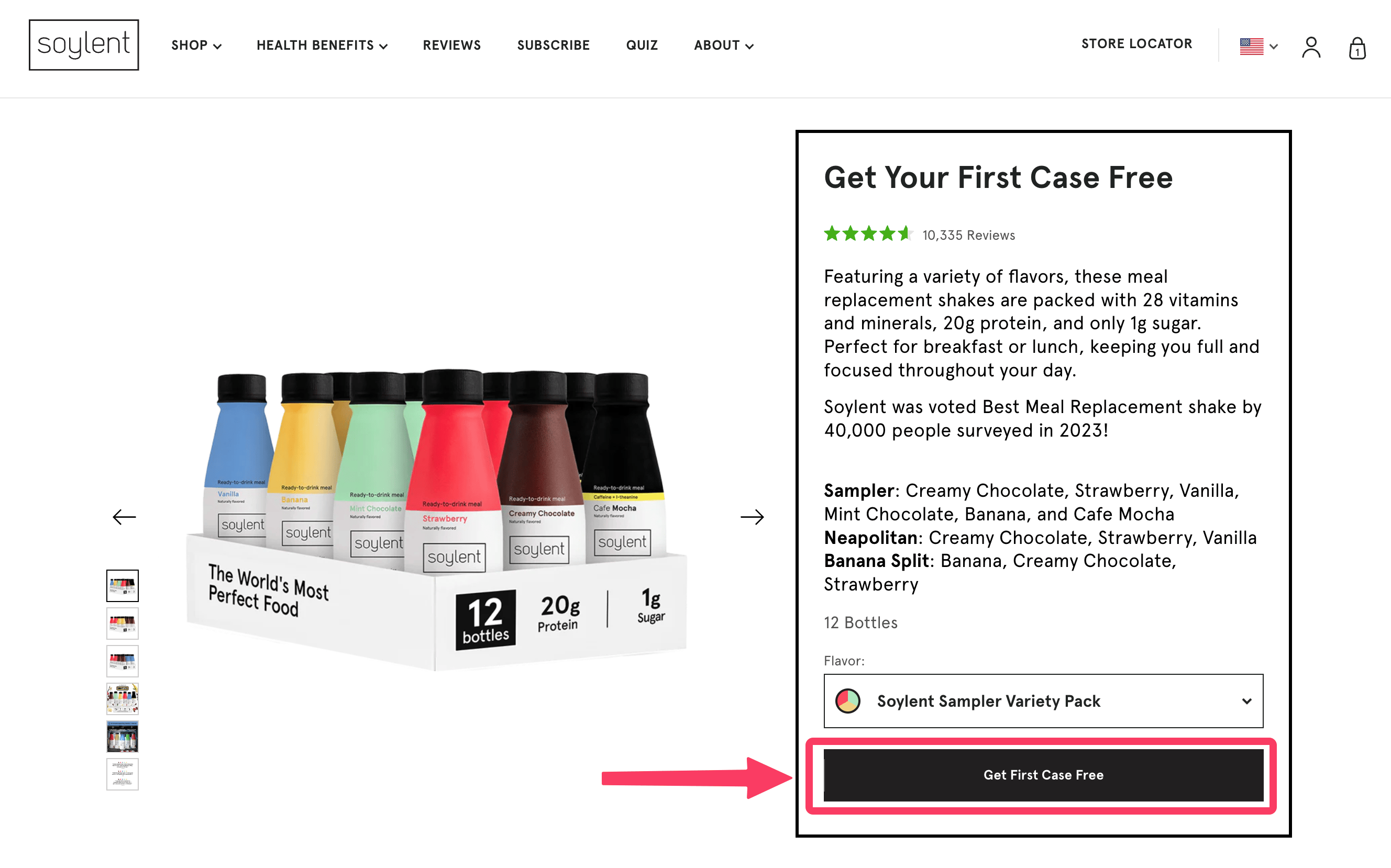 免费一箱 Soylent 代餐奶昔饮品（12 瓶装，原价 ），仅需支付运费 .95