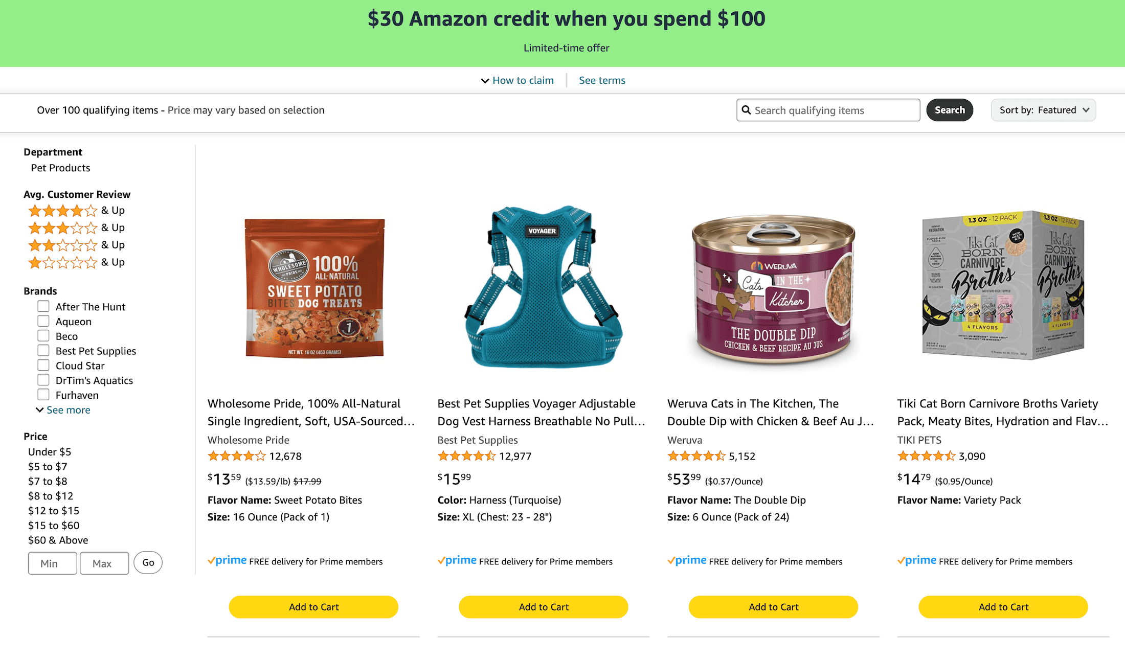 Amazon 折扣:宠物用品、食物满 0 返 Amazon Credit【1/15更新:活动回归】