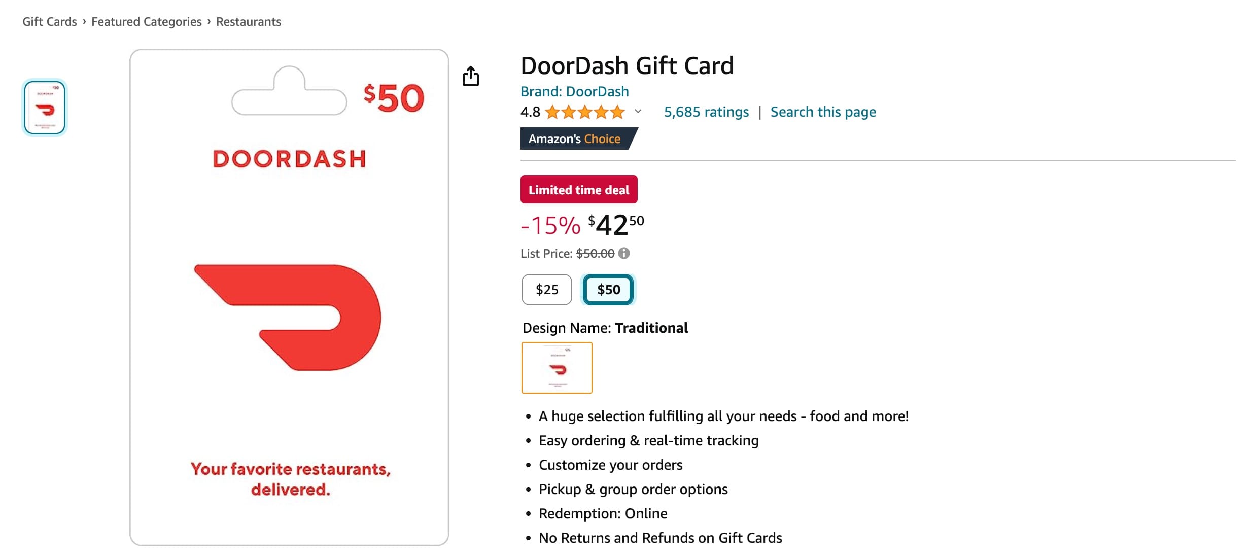 近期 Amazon 打折 Gift Card 汇总【2/4 更新:闪购,DoorDash 礼卡 15% off】
