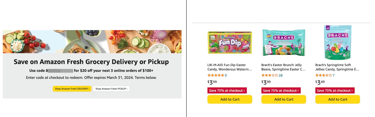 Amazon Fresh 最新优惠!【7/4 更新:立减 & & 】