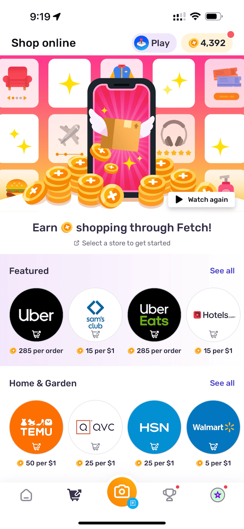 Fetch Rewards：超市购物省钱神器，小票拍照得返现，注册奖励 1000 积分【6/19 更新：Fetch Shop 上线】