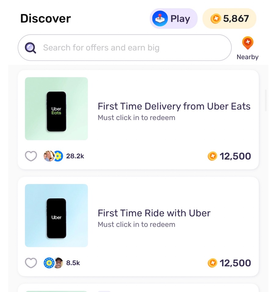 Fetch 上首单 Uber 或 Uber Eats 各奖励 12,500 积分