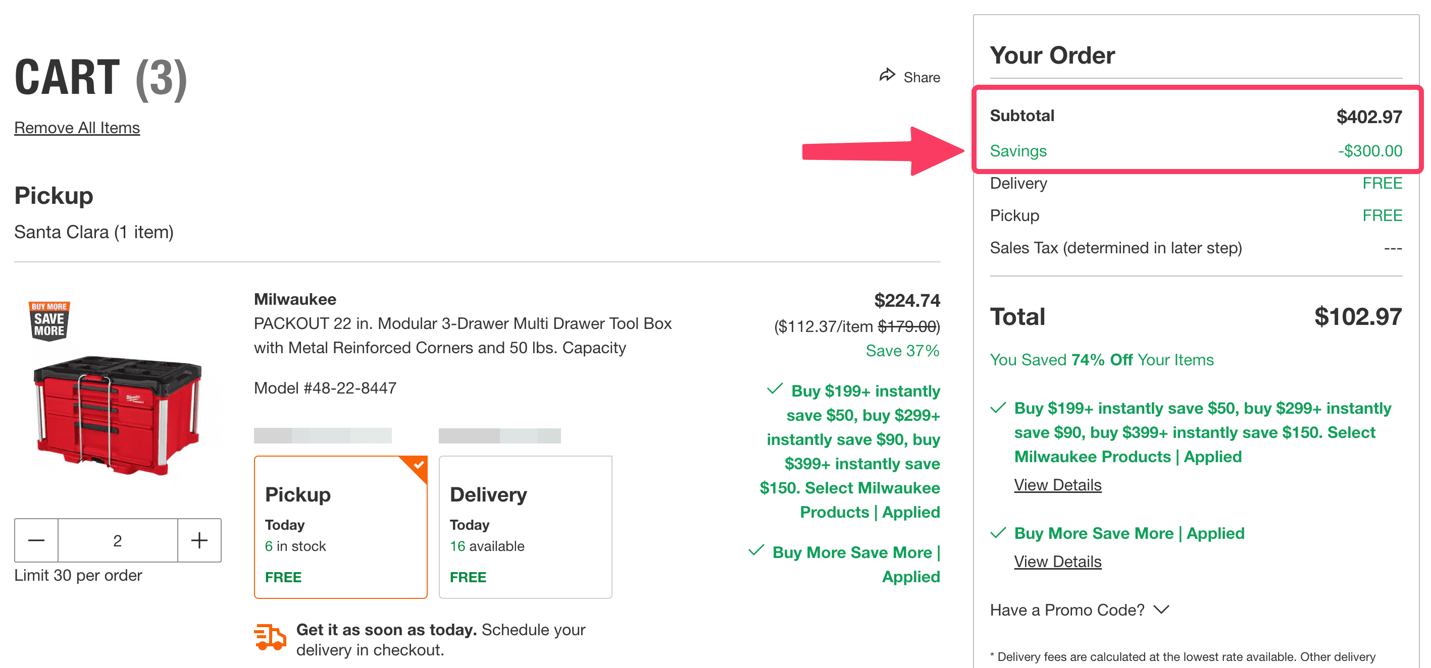 Home Depot 逆天价：Milwaukee Tool Storage Systems 满 0 减 0