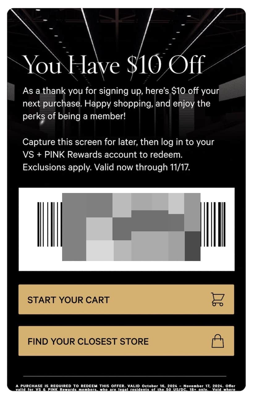 攻略：Victoria's Secret 任意单减 ，可无限小号