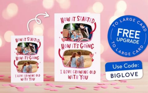 Moonpig 情人节卡片免费送！0刀包邮